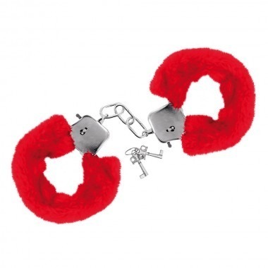 Furry Fun Handcuffs Plush - Red